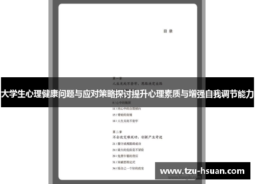 大学生心理健康问题与应对策略探讨提升心理素质与增强自我调节能力